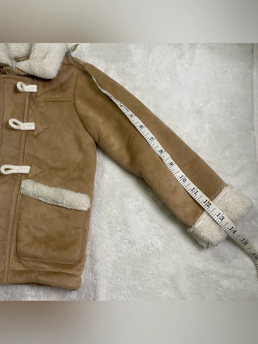 Gymboree Fleece Lined Faux Sherpa Jacket with Rope Clasps size 2T